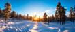 © Alex - A serene winter landscape with snow-covered trees and a beautiful sunset.