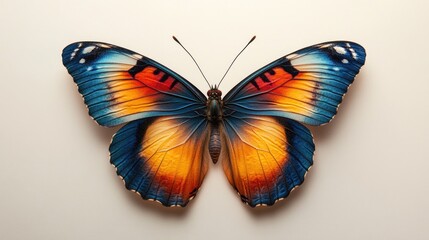 vibrant butterfly displayed against a pristine white background showcasing its intricate colors and 