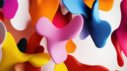 Wall Mural - an inspiring scene of an array of colorful, abstract shapes gradually merging into a single, radiant