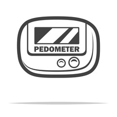 Wall Mural - pedometer outline icon transparent vector isolated