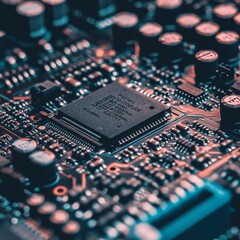 Poster - Computer part circuit board close up photo