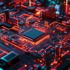 Poster - Computer part circuit board close up photo