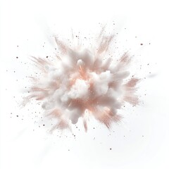 Wall Mural - exploding powder cloud, white and rose gold.