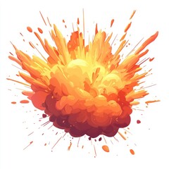 Wall Mural - fiery orange explosion illustration.