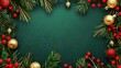 © Amelia - New year and christmas square shaped festive social media backdrop with text placeholder