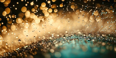 Poster - Spider web with water droplets on it
