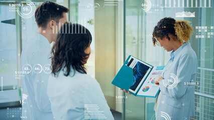 Poster - examination, doctor, graph, chart, analysis, marketing, business, negotiation, sales, mr, management, economy, hospital, science, scientist, researcher, research, development, pharmaceutical, global, 