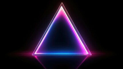 Wall Mural - glowing neon triangle frame.