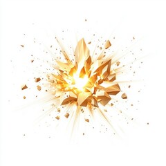 Wall Mural - golden explosion with debris.