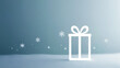 © Evgeniya - A light outline of the gift on a solid color background, with small accents such as snowflakes and stars.