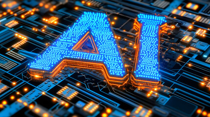 Poster - futuristic ai artificial intelligence computer circuit board technology high-tech cyber technologica