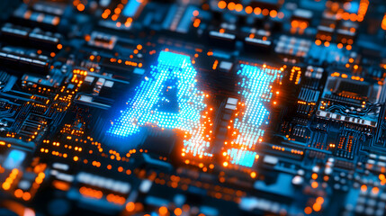 Poster - futuristic ai artificial intelligence computer circuit board technology high-tech cyber technologica