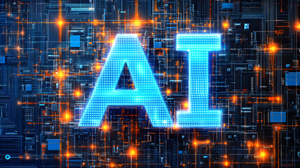 Poster - futuristic ai artificial intelligence computer circuit board technology high-tech cyber technologica