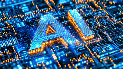 Poster - futuristic ai artificial intelligence computer circuit board technology high-tech cyber technologica