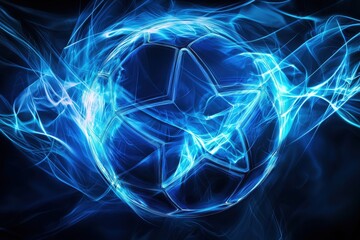 Wall Mural - blue abstract glowing star shape on a dynamic background