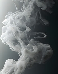 Sticker - White smoke swirling on a black background