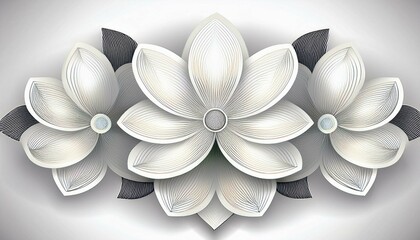 Wall Mural - white flower on black background