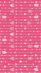 Sticker - White Arrow pattern hand drawn design on Pink background illustration