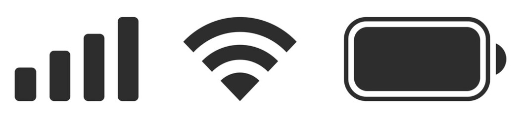 Wall Mural - notification bar battery wifi signal icons png illustration