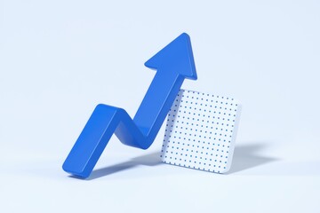 Poster - An upward trending blue arrow symbolizes growth and progress  supported by a dotted background.