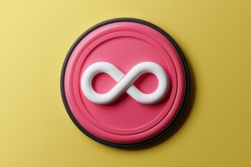Aufkleber - Pink button with white infinity symbol symbolizes endless possibilities.