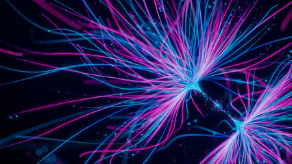 Wall Mural - big data artificial intelligence machine learning neural network flow complex information science in