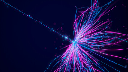 Wall Mural - big data artificial intelligence machine learning neural network flow complex information science in