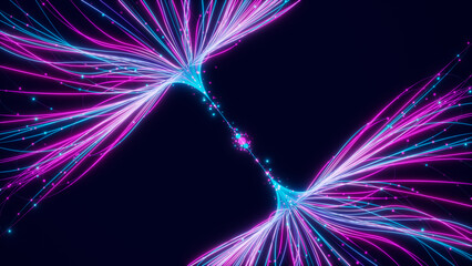 Wall Mural - big data artificial intelligence machine learning neural network flow complex information science in
