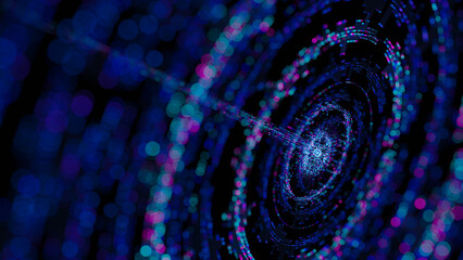 Wall Mural - big data artificial intelligence machine learning neural network flow complex information science in