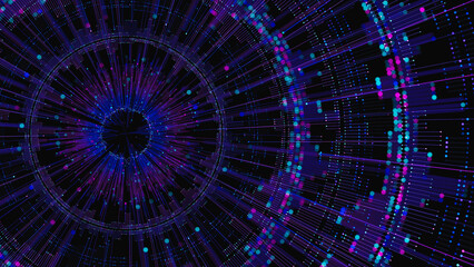 Wall Mural - big data artificial intelligence machine learning neural network flow complex information science in