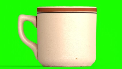 Wall Mural - Coffee mug with green background