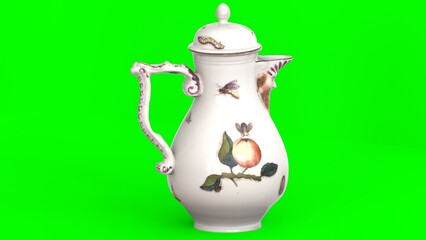 Wall Mural - coffee pot with green background