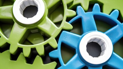 Poster - Interlocking gears symbolize teamwork and efficiency.