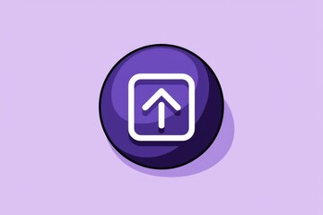 Aufkleber - Purple circle button with white arrow pointing upwards  indicating upload or moving up.