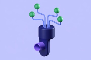 Fototapete - Abstract 3D rendering of a network structure with multiple connections.