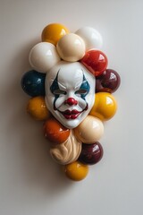 Wall Mural - Clown Mask with Multicolored Spheres