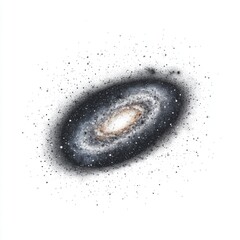 Wall Mural - Stunning depiction of a spiral galaxy showcasing swirling cosmic dust, bright stars, and a luminous core set against a deep black backdrop representing the vast universe.