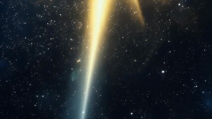 Wall Mural - dark starry background with sunlight streaming past in deep space