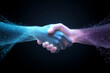 © Nebuto - a visual handshake between two people and a background