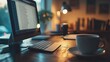 © Zamin - a close-up of a desk with a computer screen showing a business email draft and a cup of coffee beside it. --ar 16:9 --style raw --stylize 250 --v 6.1 Job ID: 5df5b241-b952-4e25-b7d3-26c8eabe0838