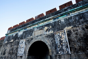 Wall Mural - Close-up Gong-Chen gate(north gate) of Fengshan City Ruins in Kaohsiung, Taiwan. it was built in the 61st year of the Qing dynasty of Emperor Kangxi. (1722).