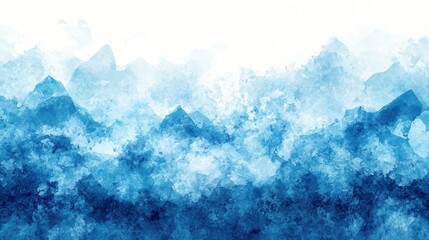 Wall Mural - abstract blue watercolor texture with soft edges on a white background.