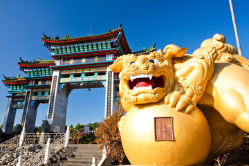 Wall Mural - building view of the Baozhong Yimin Temple in Xinpu of Hsinchu, Taiwan. it's the biggest Hakka religious center in Taiwan.