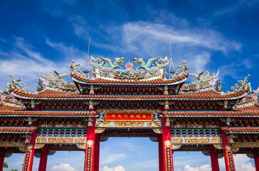 Wall Mural - The building view of Nankunshen Daitian Temple Archway in Tainan, Taiwan. 