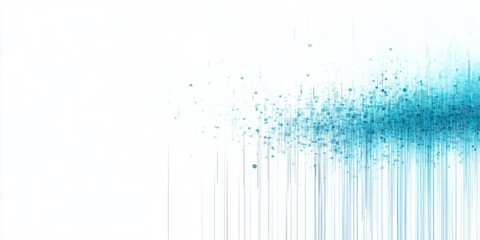 abstract teal blue data stream background digital technology connectivity network code sound waves