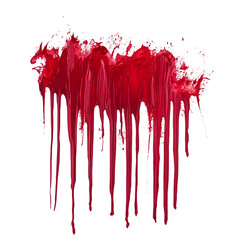 Leinwandbilder - Vibrant red paint drips onto a clear backdrop, adding mesmerizing texture and creativity to any design