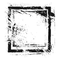Leinwandbilder - Vintage distressed black grunge frame border with transparent background, perfect for seamless integration into designs
