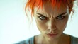 © addymawy - Angry Young Woman With Bright Orange Hair