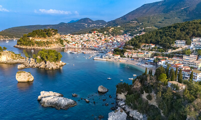 Wall Mural - Aerial view of Parga, in the region of Preveza in Epirus, Greece