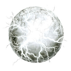 Aufkleber - Electric sphere emitting vibrant energy with lightning bolts, on a clear background